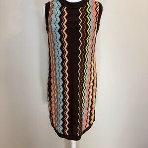 Missoni x Target Chevron Sleeveless Crewneck Sweater Dress Womens M Retro 70s